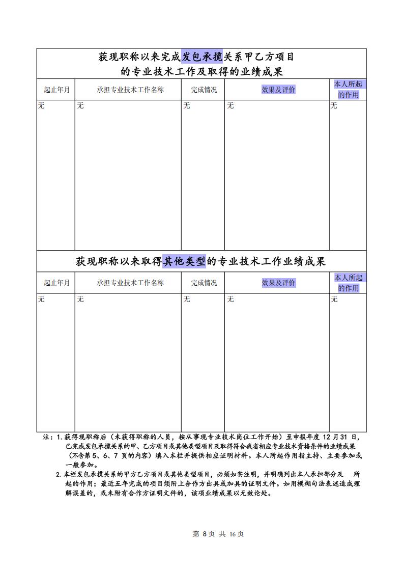 职称评定表单